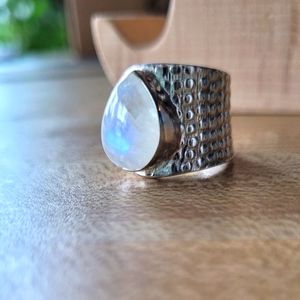 Moonstone Tear-Drop Ring
